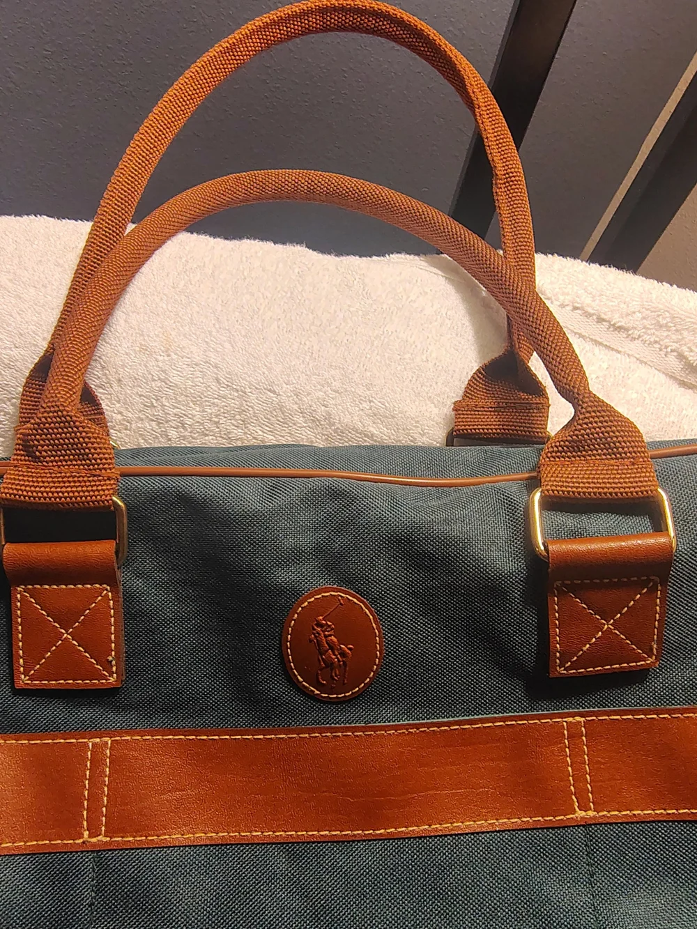 Teal Duffel Bag with Brown Trim - Classic Travel Set
